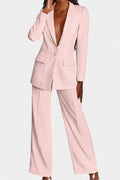 Marina Conjunto de Blazer a Medida y Pantalones de Pierna Ancha