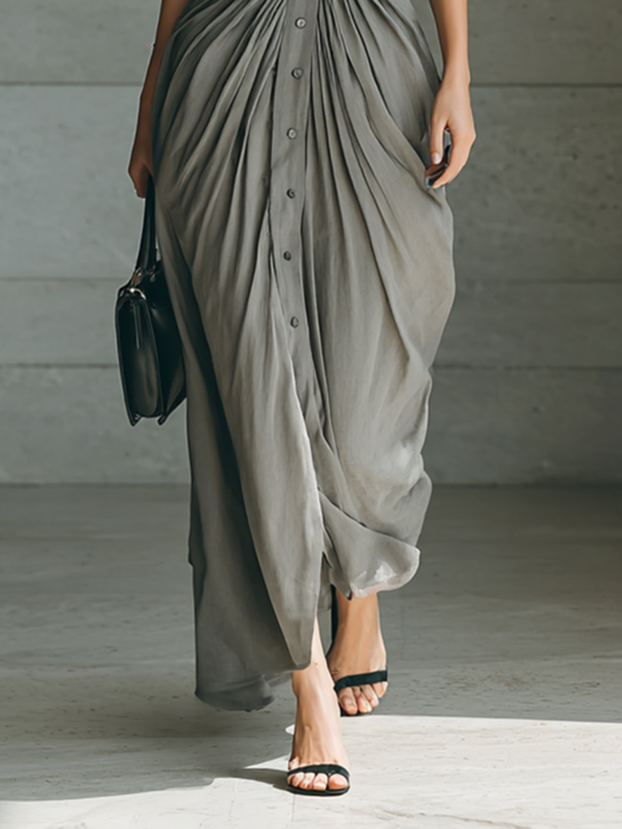 Sara | Vestito Lungo Plissettato