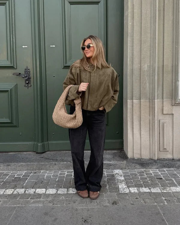 Alena - Chaqueta bomber de ante