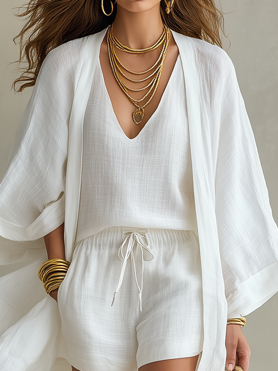 Alba | Conjunto de lino de tres piezas