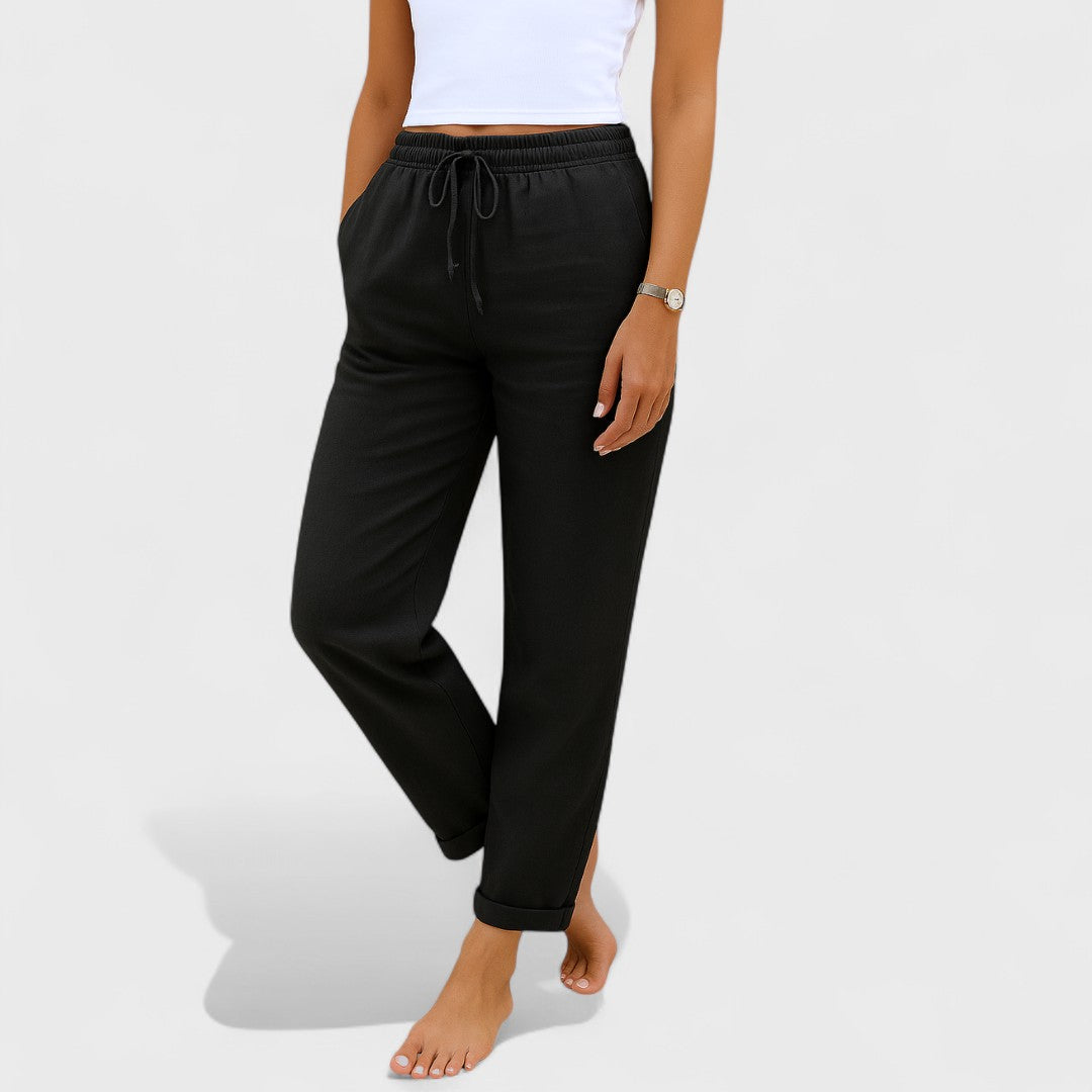 Clara | pantalones de lino elásticos