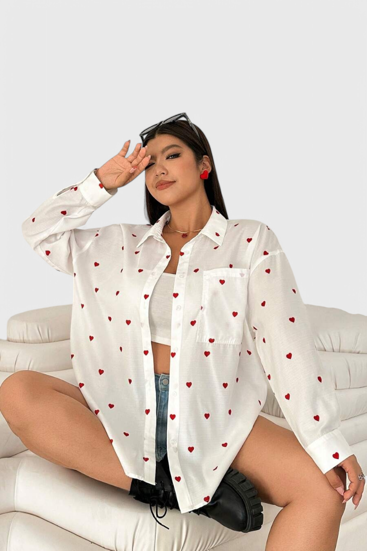 Alba | Blusa de Algodón Bordada con Corazones