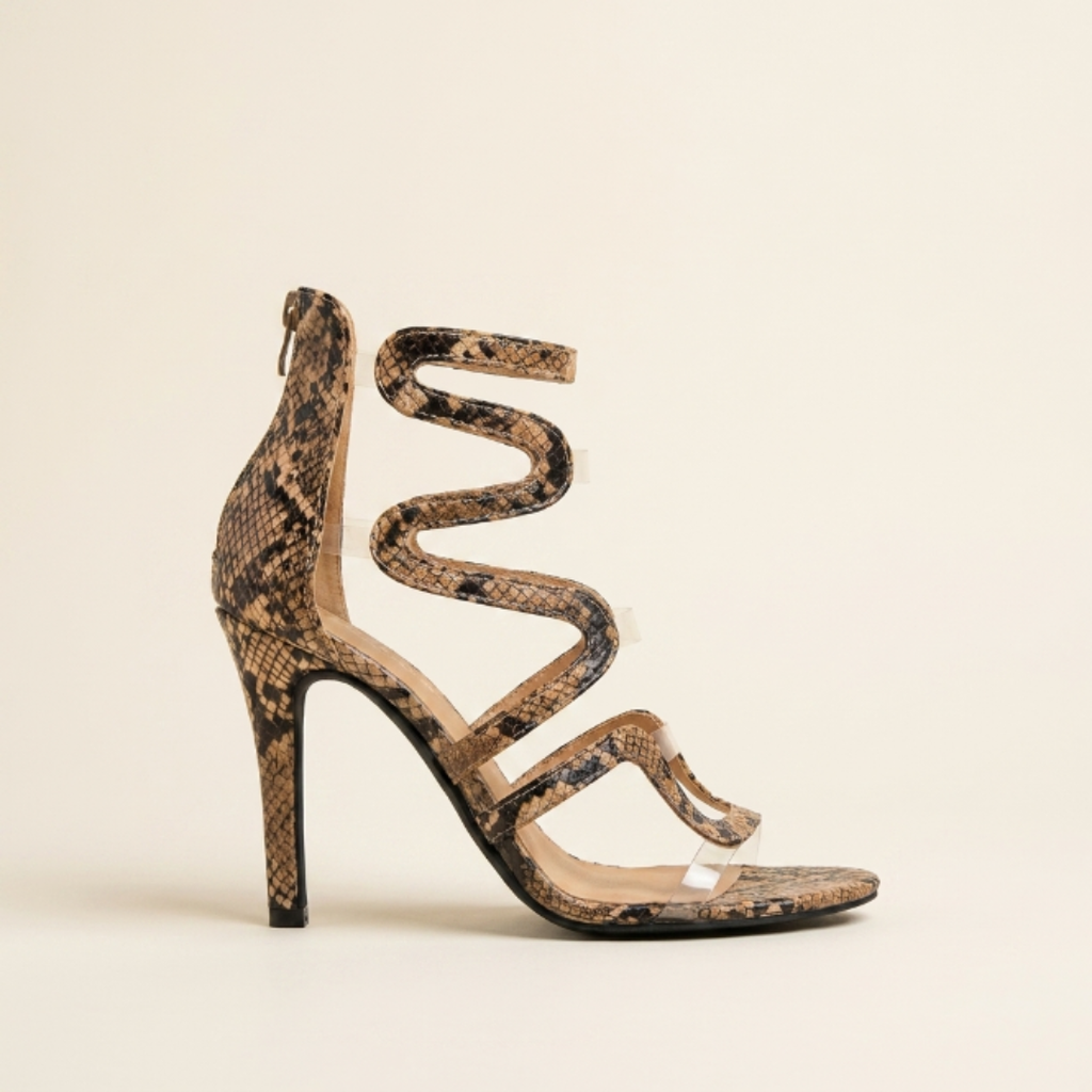 Noelia | Sandalias de tacón de aguja envolventes con textura