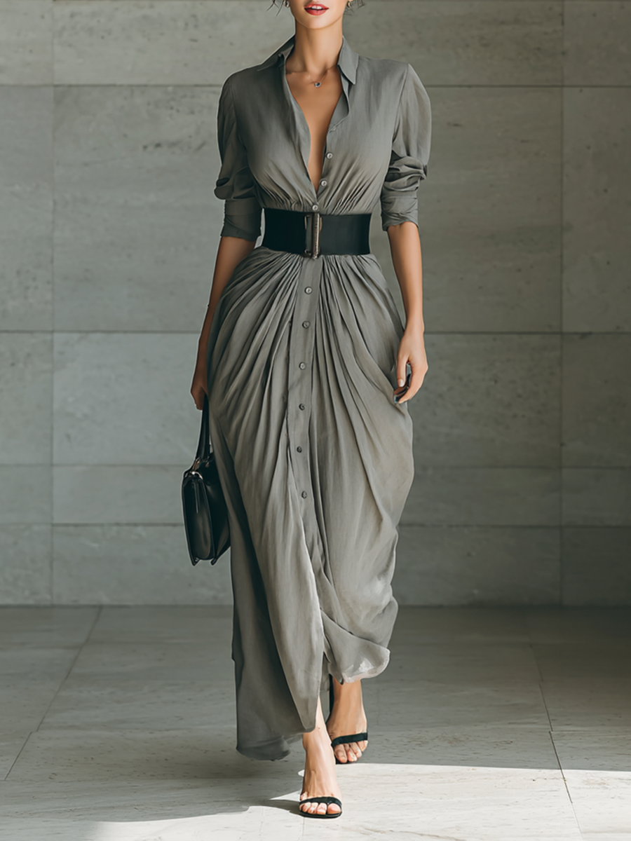 Sara | Vestito Lungo Plissettato