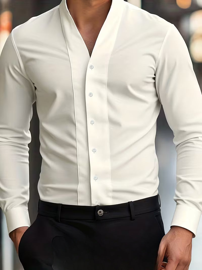 Abnar - Camisa de manga larga con botones