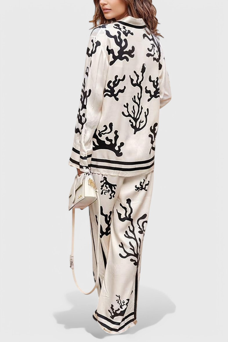 Nazaret | Conjunto de Pierna Ancha con Estampado Artístico