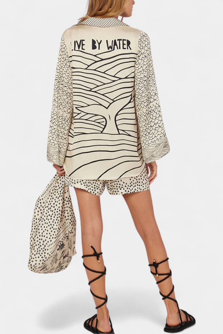 Amalia | Conjunto Camisero Estampado con Short Elástico