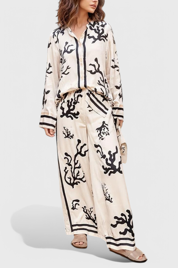 Nazaret | Conjunto de Pierna Ancha con Estampado Artístico