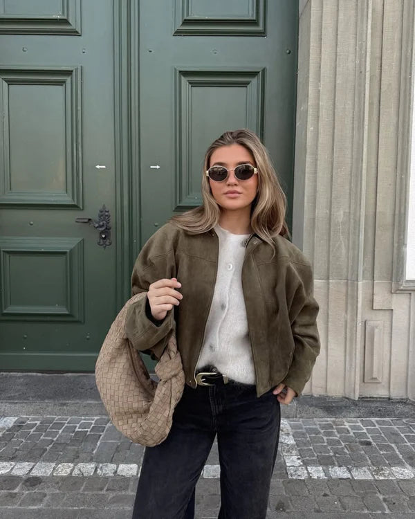 Alena - Chaqueta bomber de ante