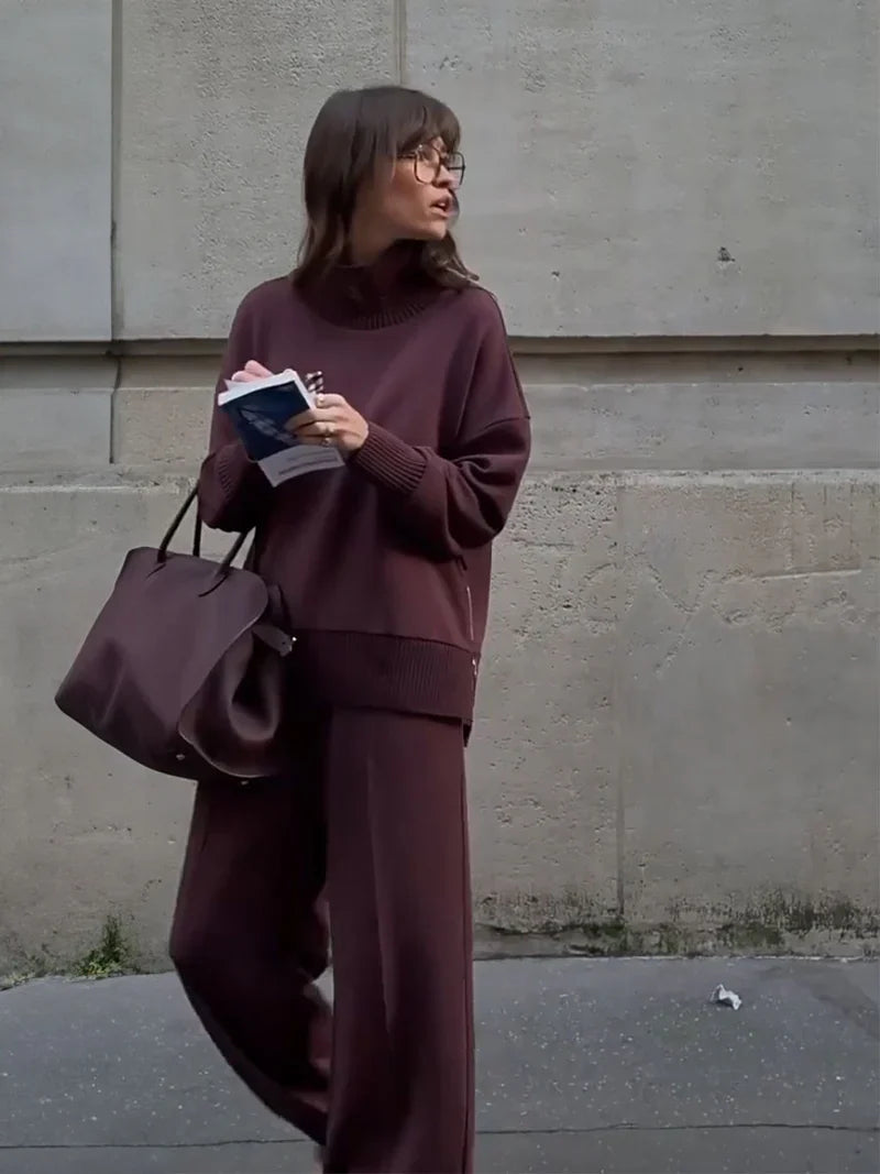 Nogaelle - Conjunto de sudadera elegante con corte suave