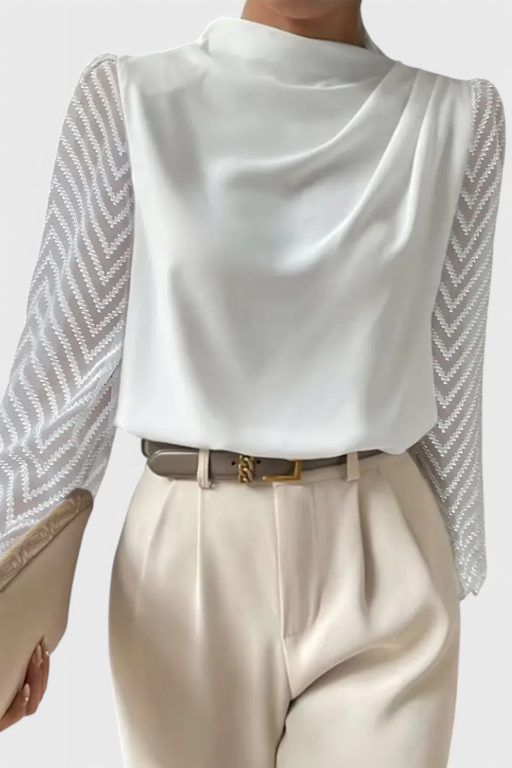 Sara |  Blusa Elegante de Manga Transparente
