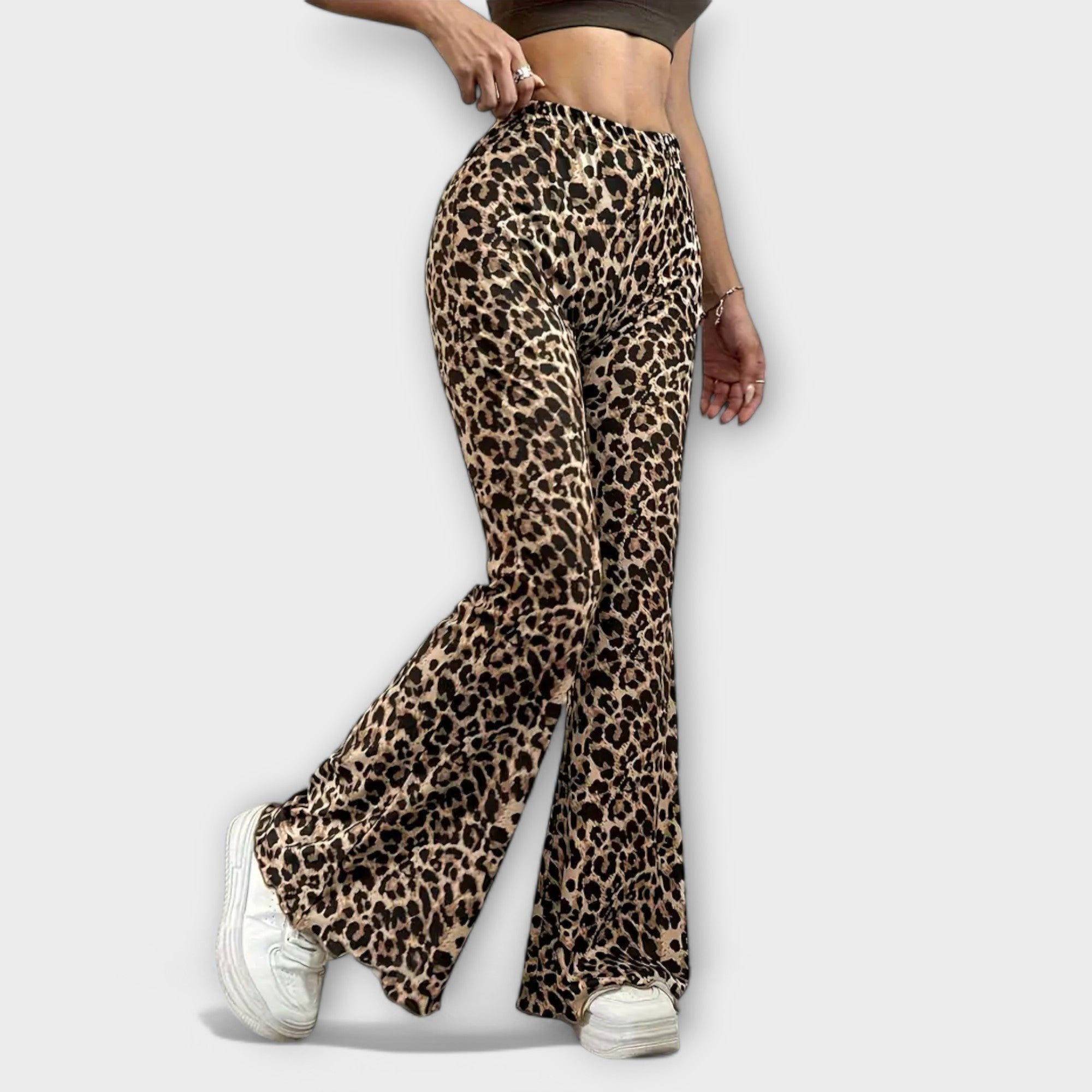 Ana | Pantalones corte bota con estampado de leopardo