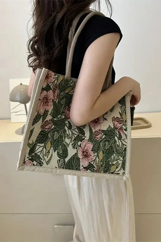 Vanesa | Bolsa de Yute con Estampado Floral