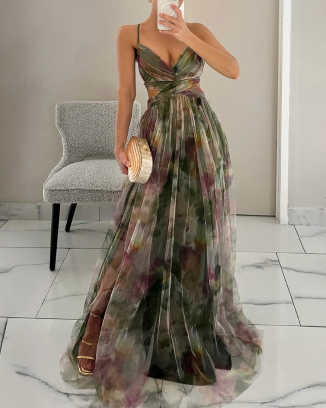 Gisela | Encantador vestido largo con estampado floral