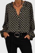 Jimena | Blusa de Botones con Estampado Geométrico