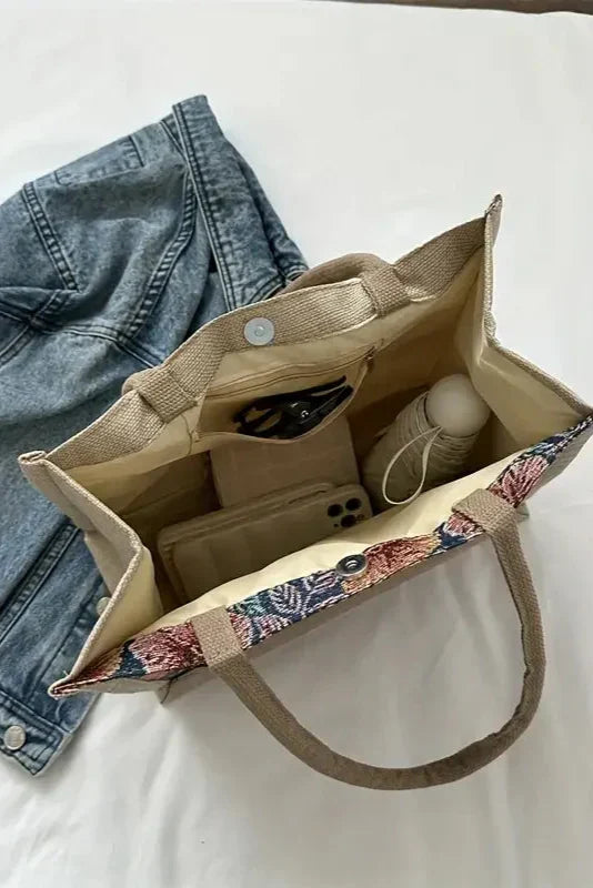 Vanesa | Bolsa de Yute con Estampado Floral