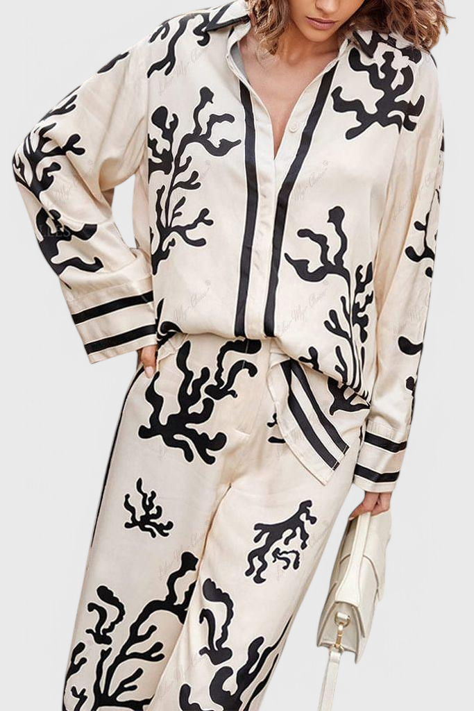 Nazaret | Conjunto de Pierna Ancha con Estampado Artístico