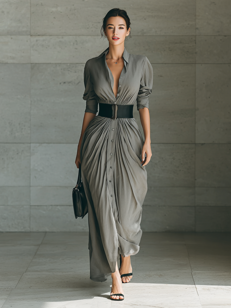 Sara | Vestito Lungo Plissettato