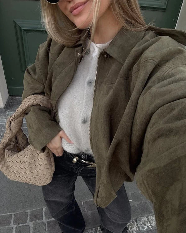 Alena - Chaqueta bomber de ante