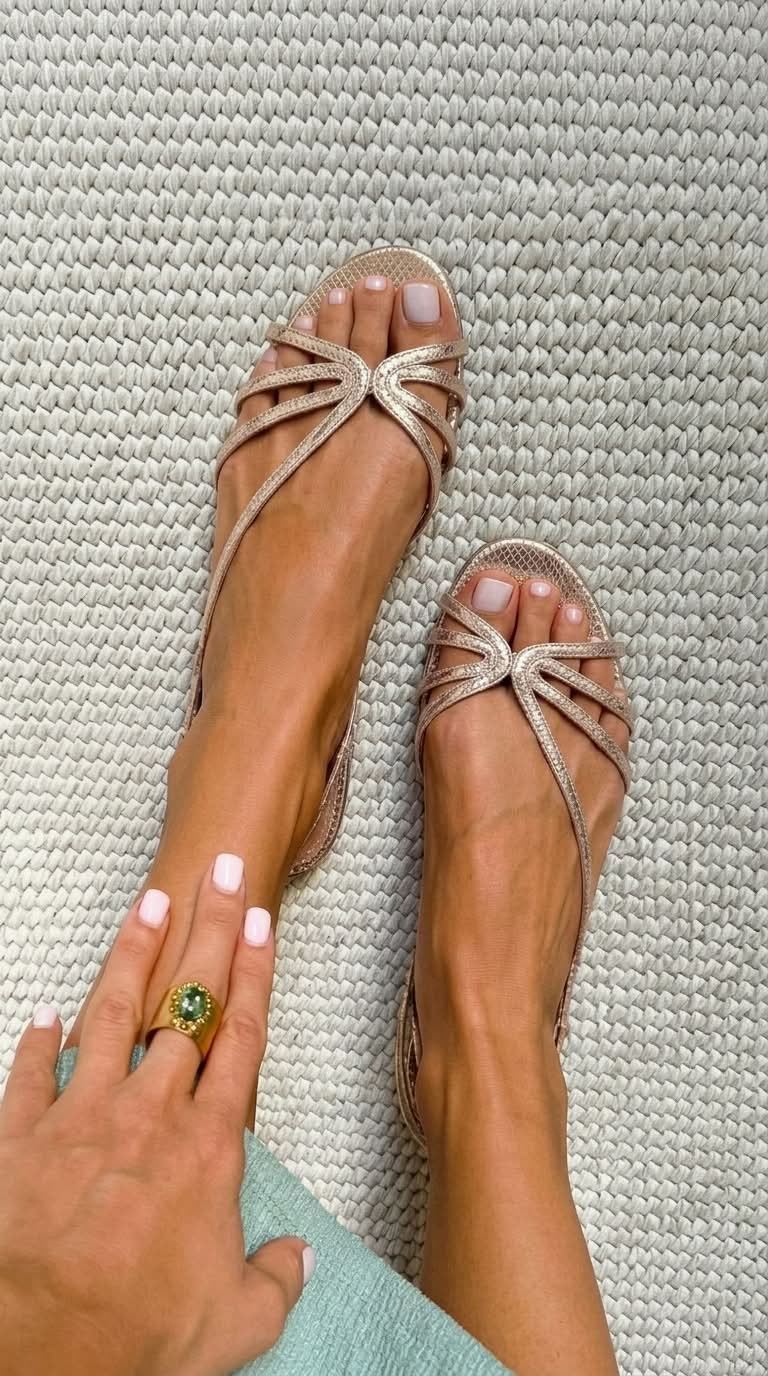 Martina | Sandalias doradas de elegancia veraniega