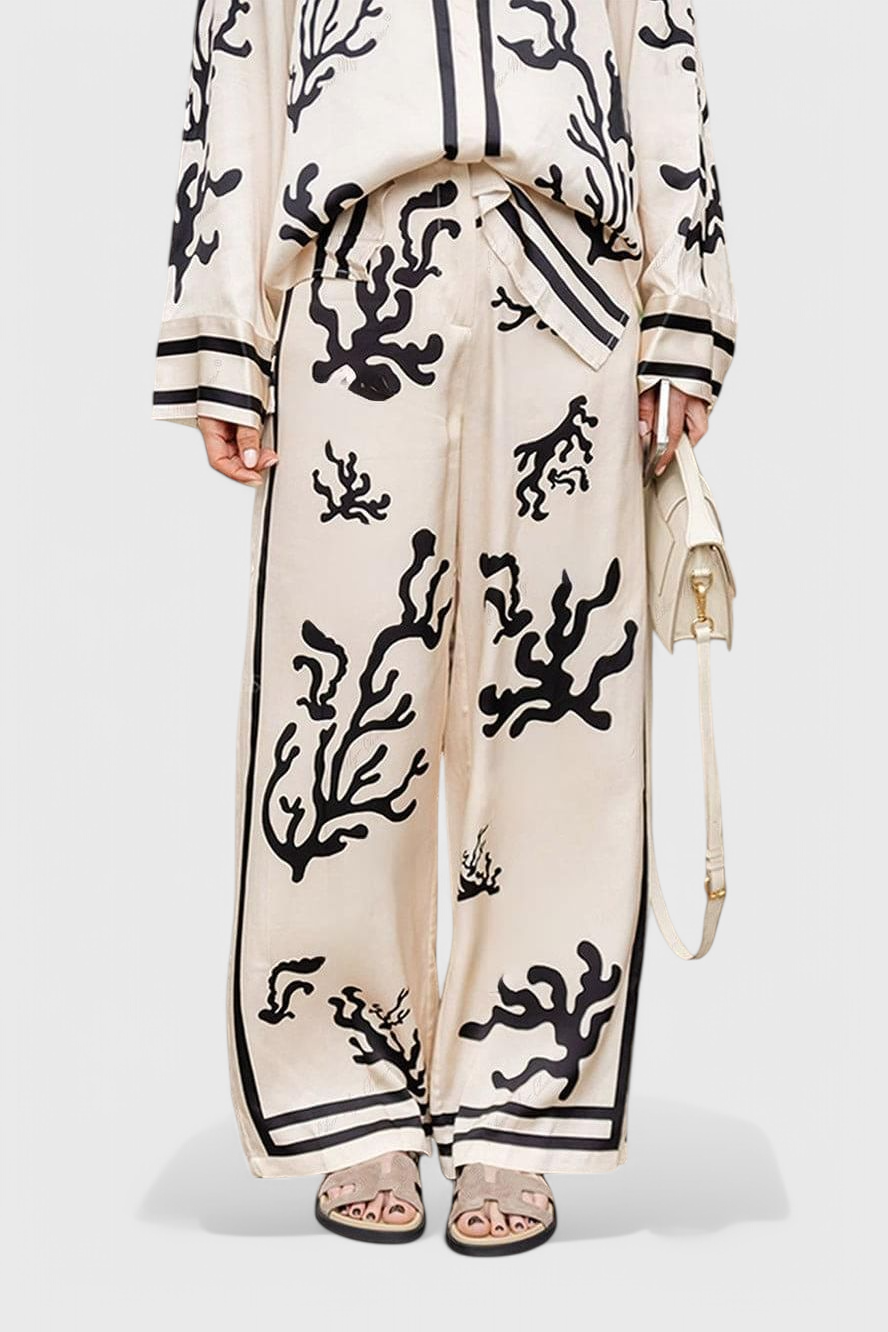Nazaret | Conjunto de Pierna Ancha con Estampado Artístico