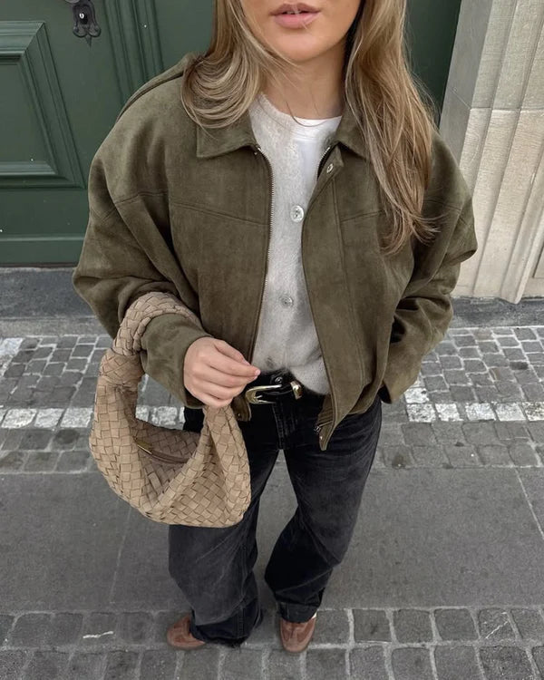 Alena - Chaqueta bomber de ante