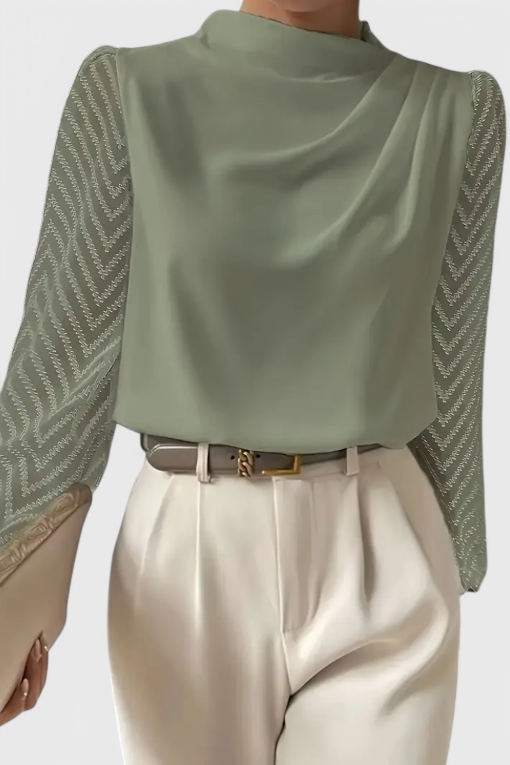 Sara |  Blusa Elegante de Manga Transparente
