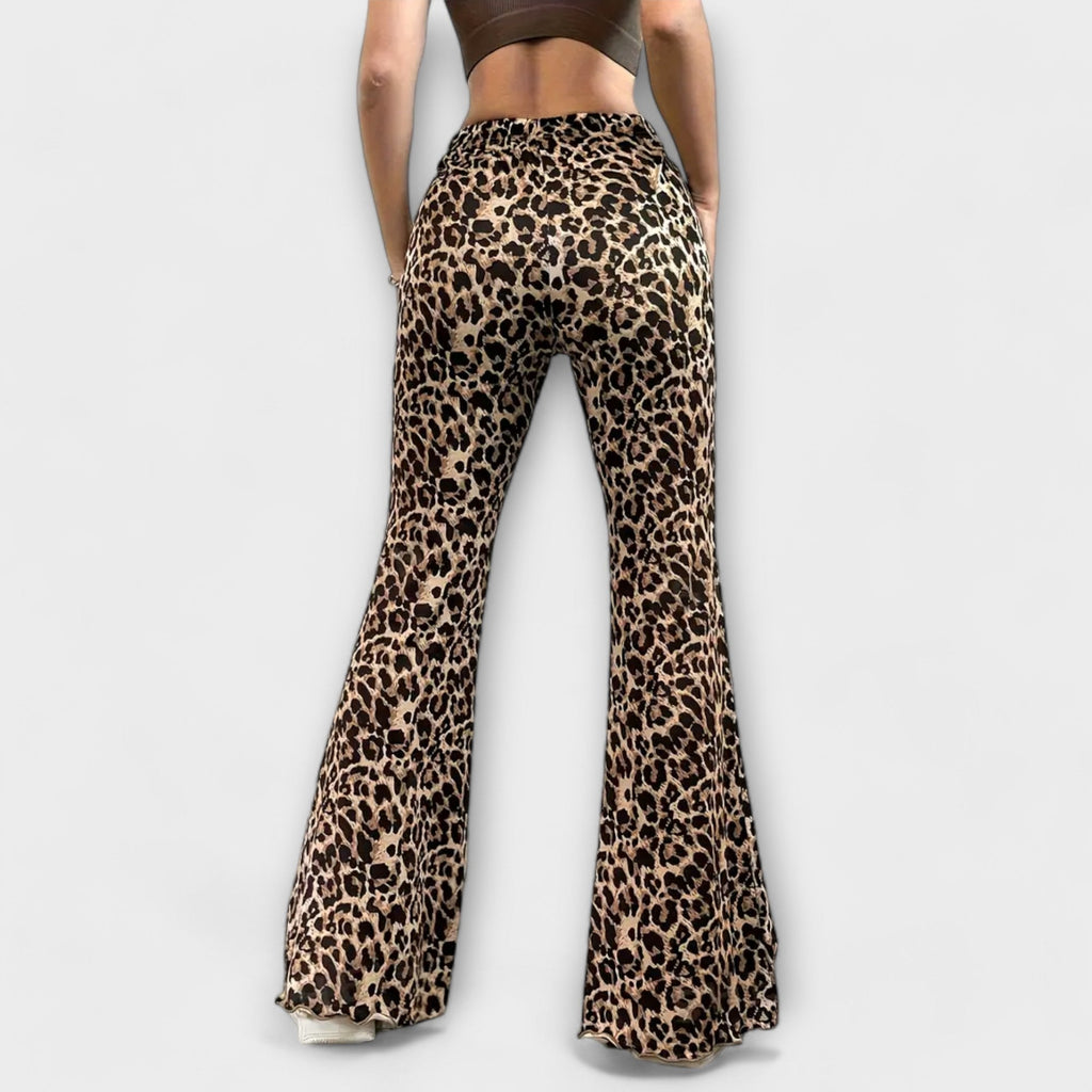 Ana | Pantalones corte bota con estampado de leopardo