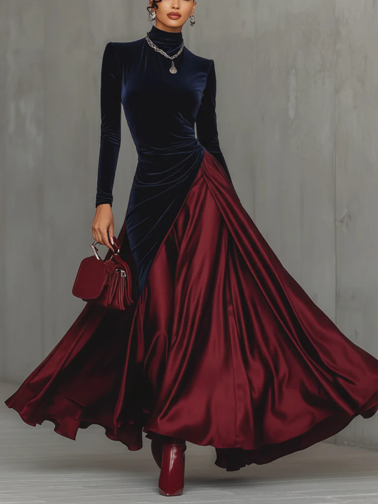 Alba | Vestito lungo bicolore