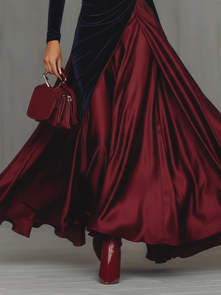 Alba | Vestito lungo bicolore