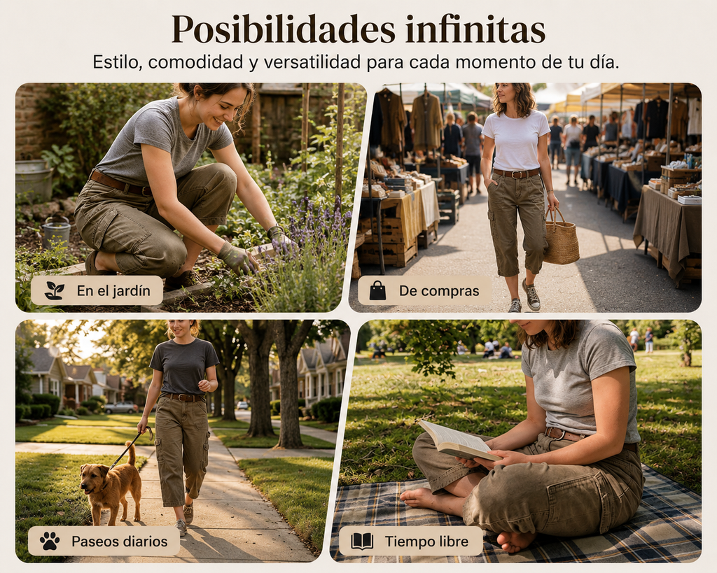**📢 REBAJAS DE MEDIA TEMPORADA: 50 % DE DESCUENTO POR TIEMPO LIMITADO ⏰**  👖 **Pantalones capri cargo para mujer**, cómodos y versátiles, con múltiples bolsillos. Perfectos para el día a día, viajar y disfrutar del verano. ☀️