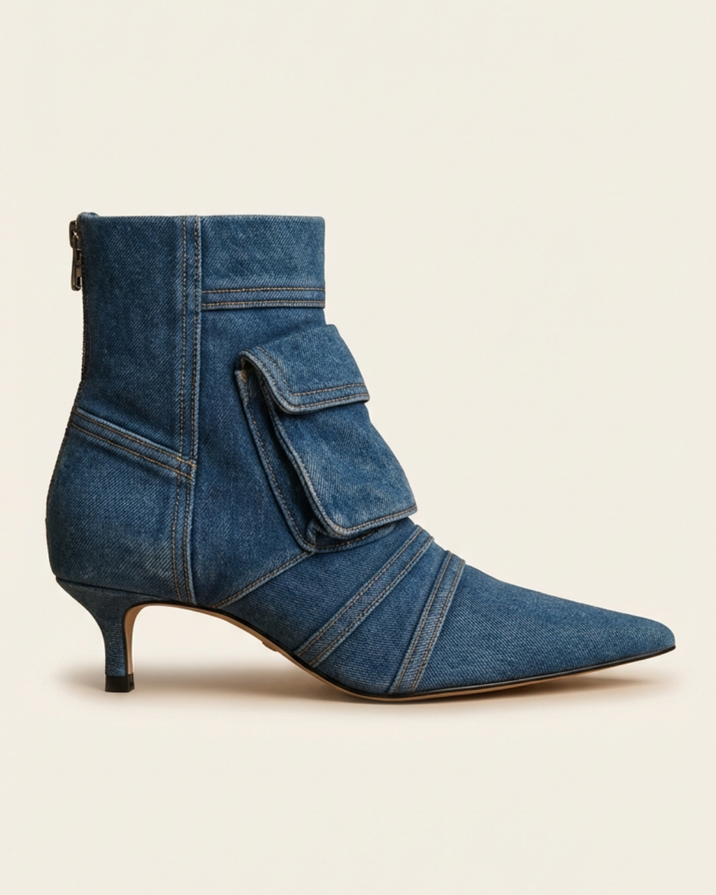 Sofia | Botines de diseño cargo en tejido tejano