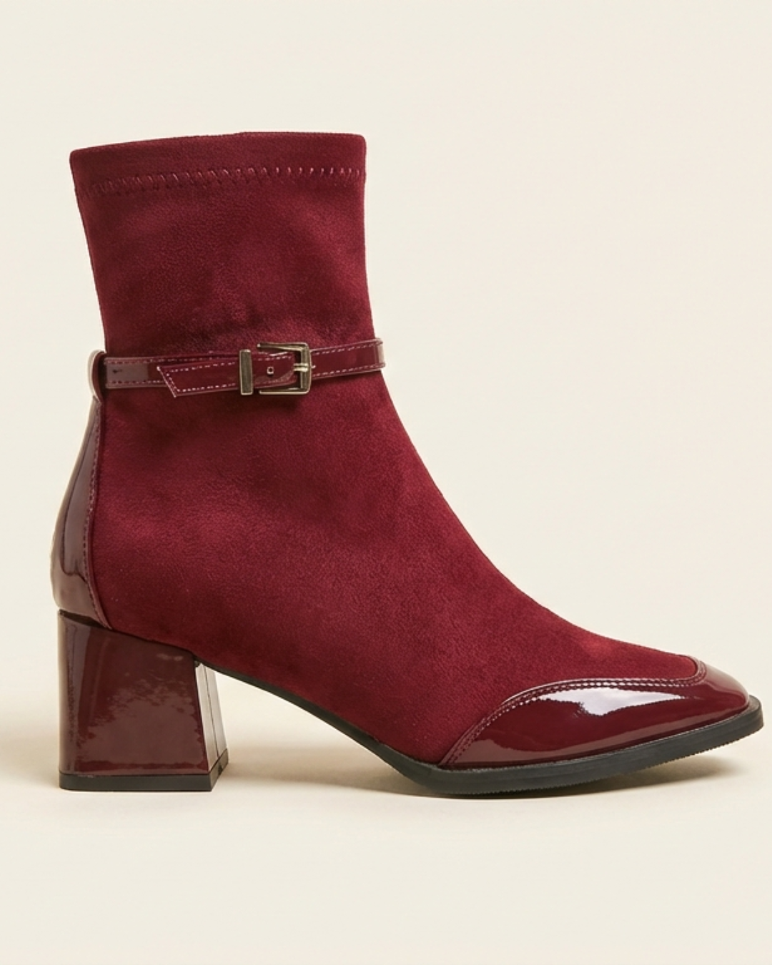 Alicia | Botines de efecto ante con hebilla