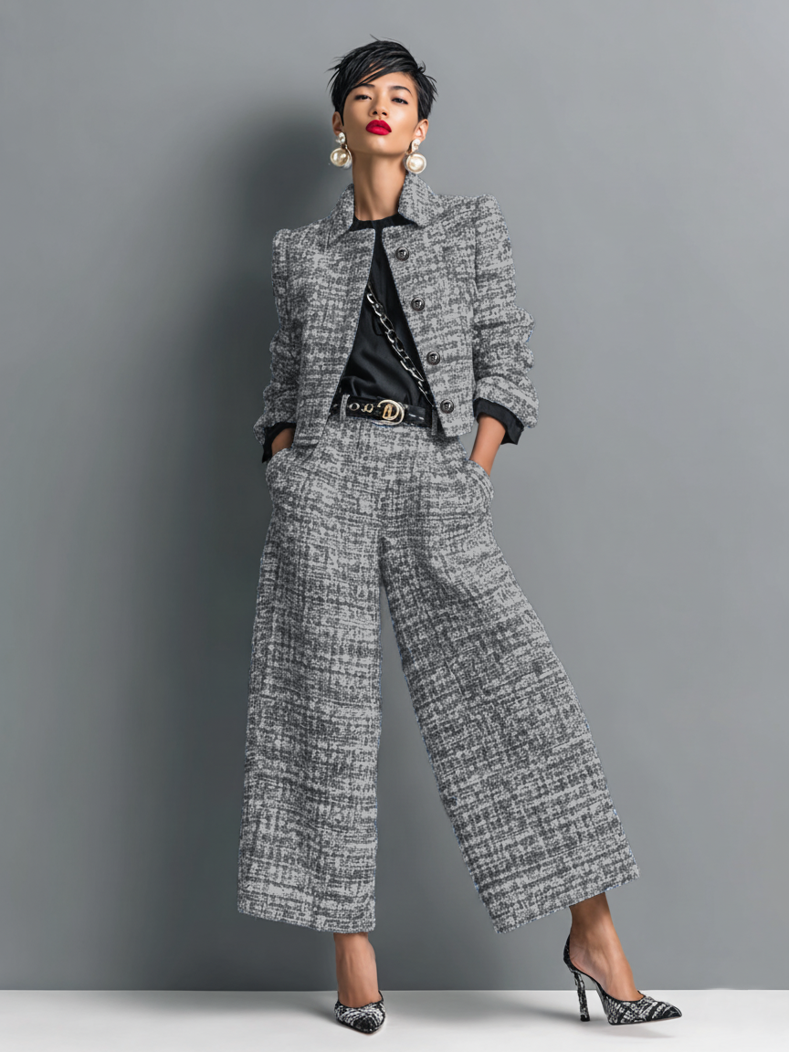 Aderet - Elegante chaqueta de manga larga y pantalones casuales.