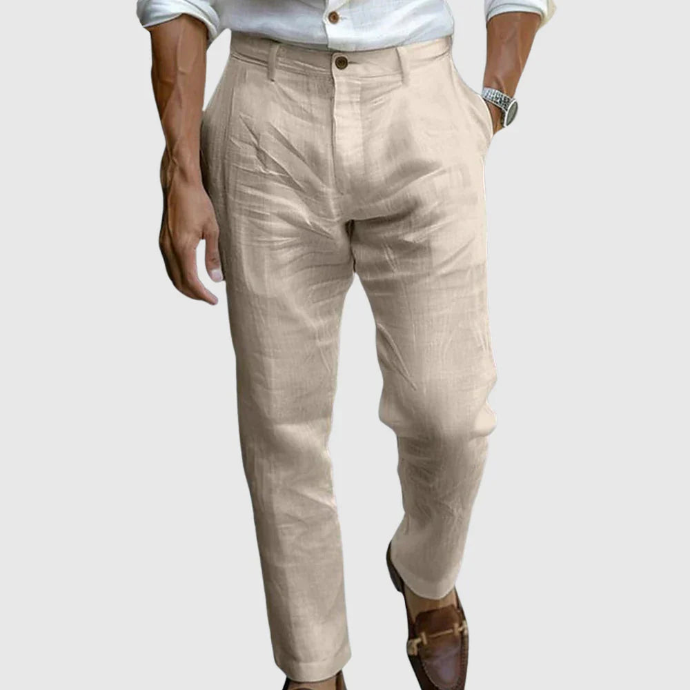 Aminuddin - Pantalón de lino de corte holgado