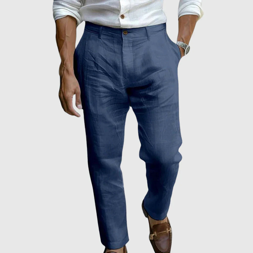 Aminuddin - Pantalón de lino de corte holgado