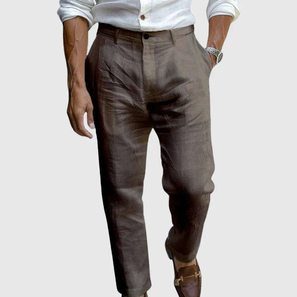 Aminuddin - Pantalón de lino de corte holgado