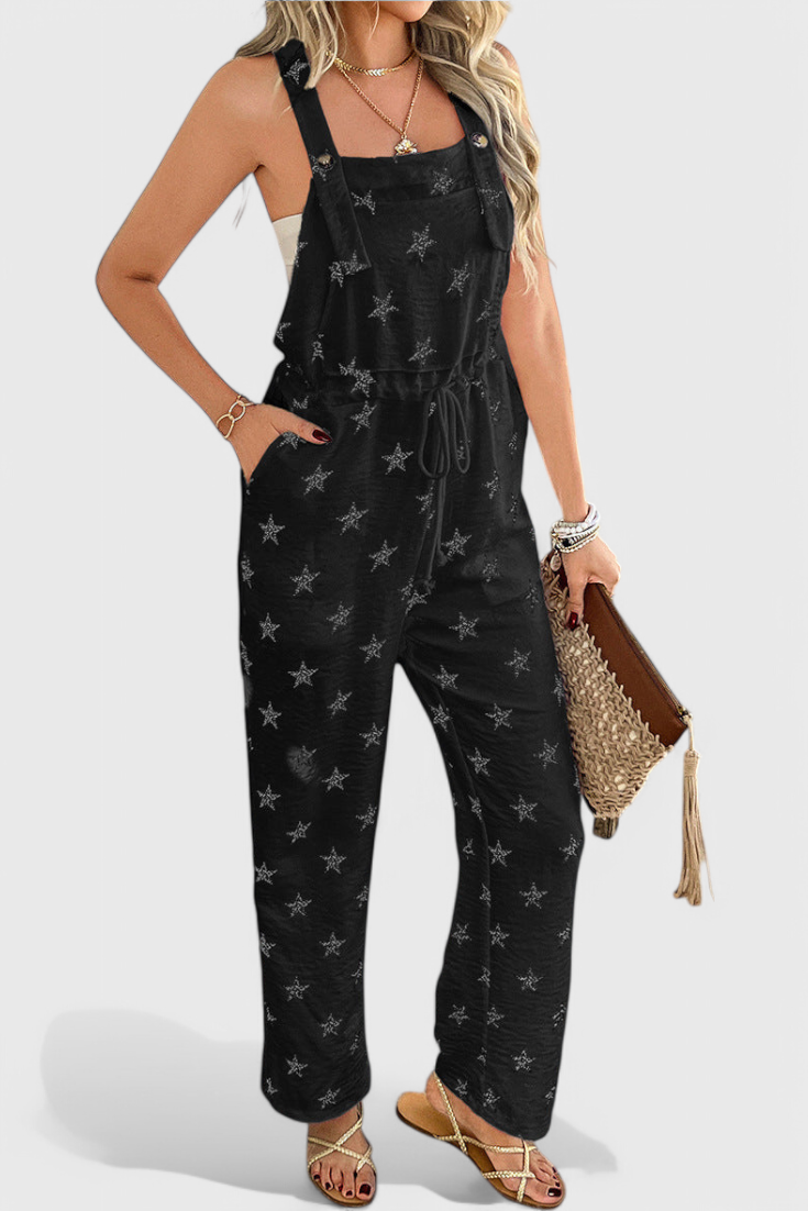 Blanca | Mono Largo Relajado con Estampado de Estrellas