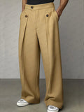 Anikia - Pantalones elegantes de pierna ancha con pliegues