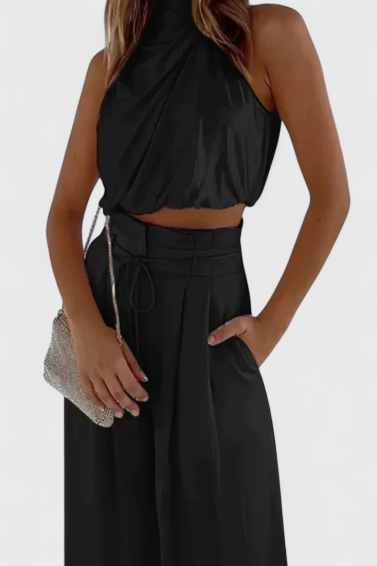 Helira | Conjunto Dos Piezas con Top Fluido y Pantalón Palazzo