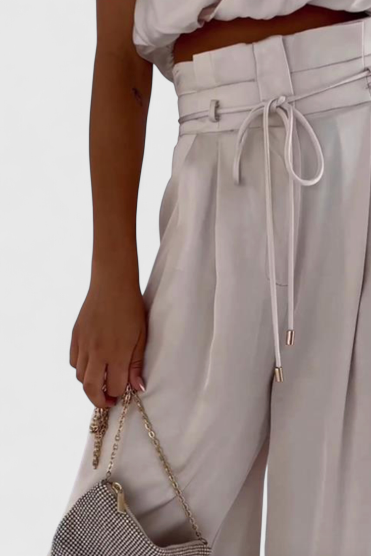 Helira | Conjunto Dos Piezas con Top Fluido y Pantalón Palazzo