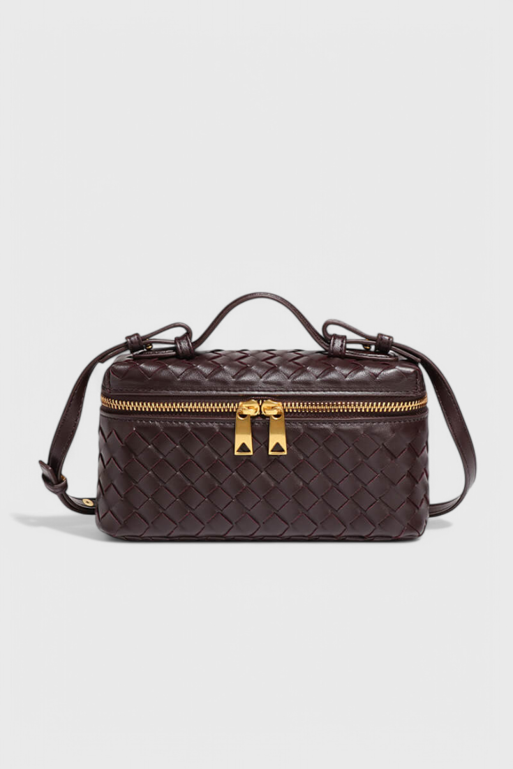 Camila | Bolso Mini Woven con Accesorios Dorados