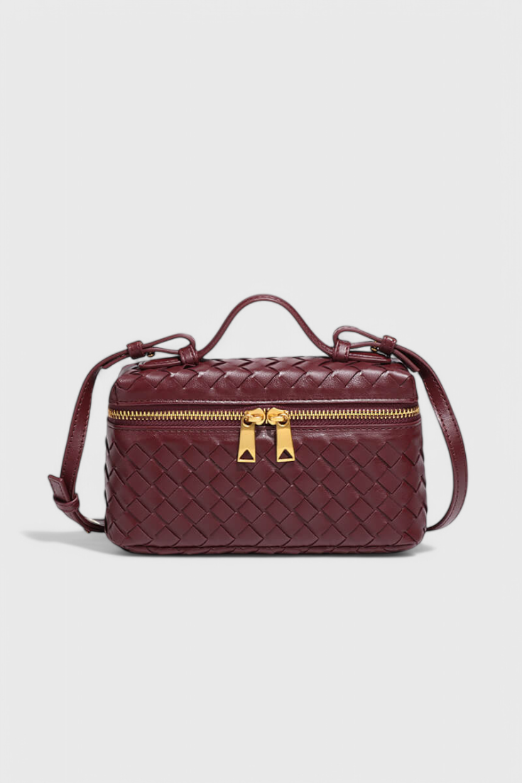 Camila | Bolso Mini Woven con Accesorios Dorados