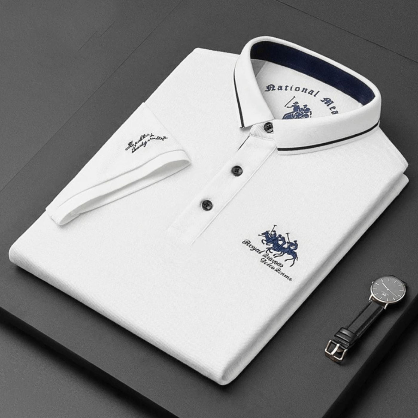 Jose | Polo clásico de algodón con bordado exclusivo