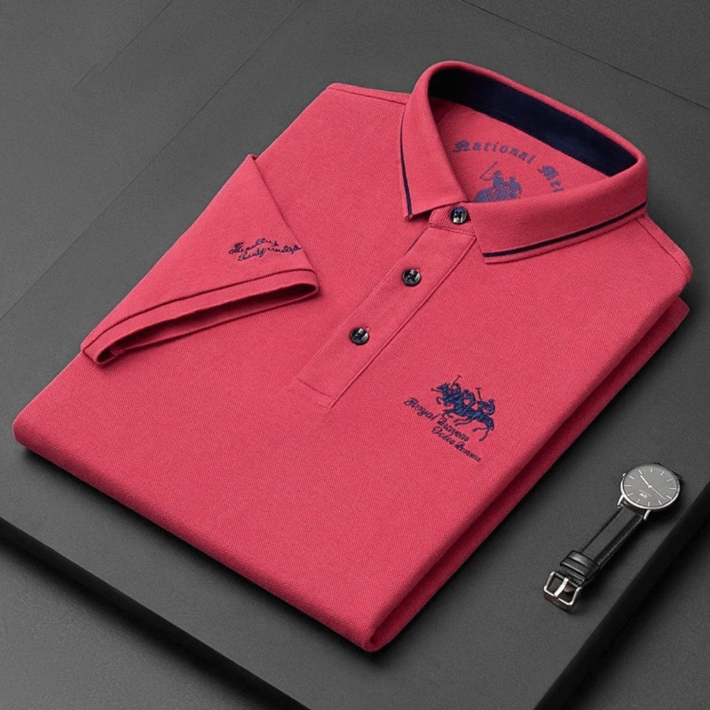 Jose | Polo clásico de algodón con bordado exclusivo