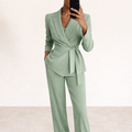 Aliona - Conjunto de blazer y pantalones cruzados