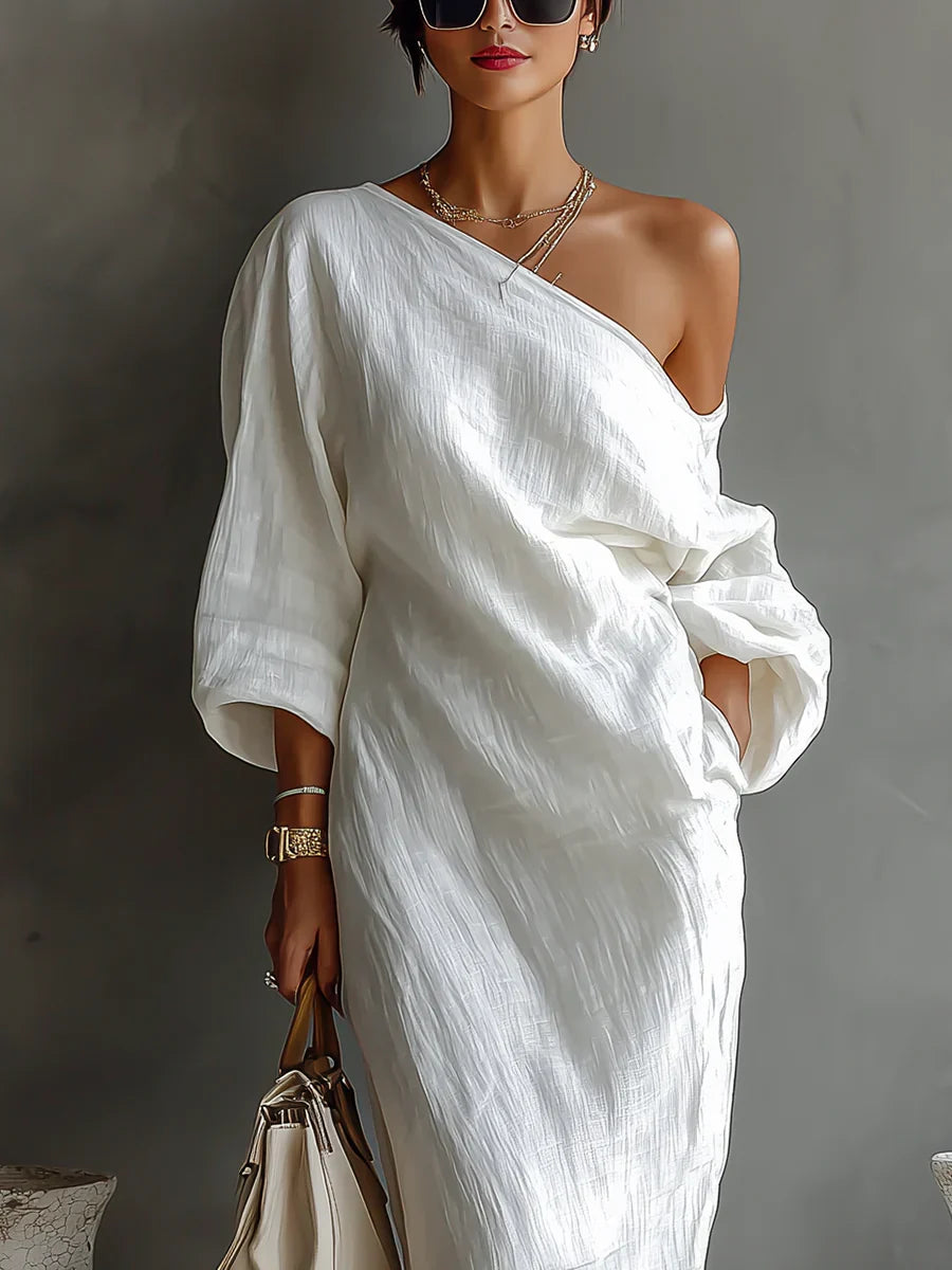 Melisa | Vestido maxi asimétrico, elegante y fluido