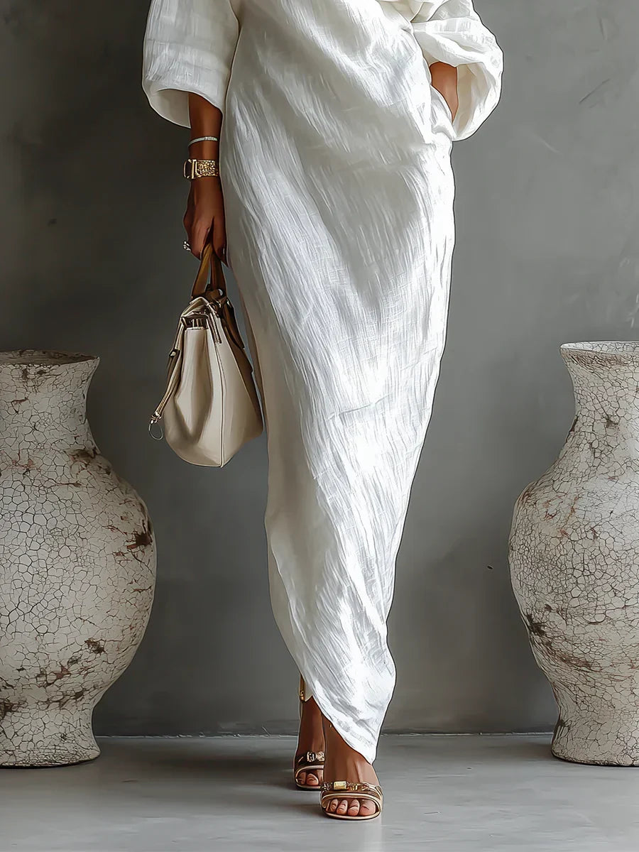 Melisa | Vestido maxi asimétrico, elegante y fluido