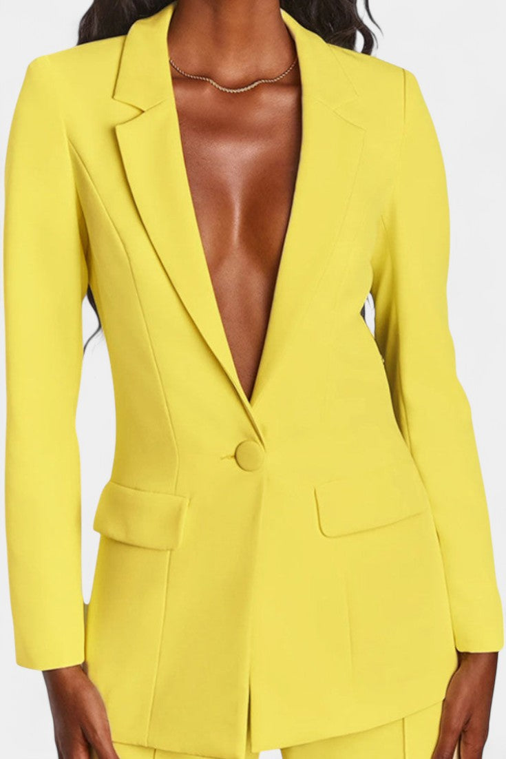Marina Conjunto de Blazer a Medida y Pantalones de Pierna Ancha