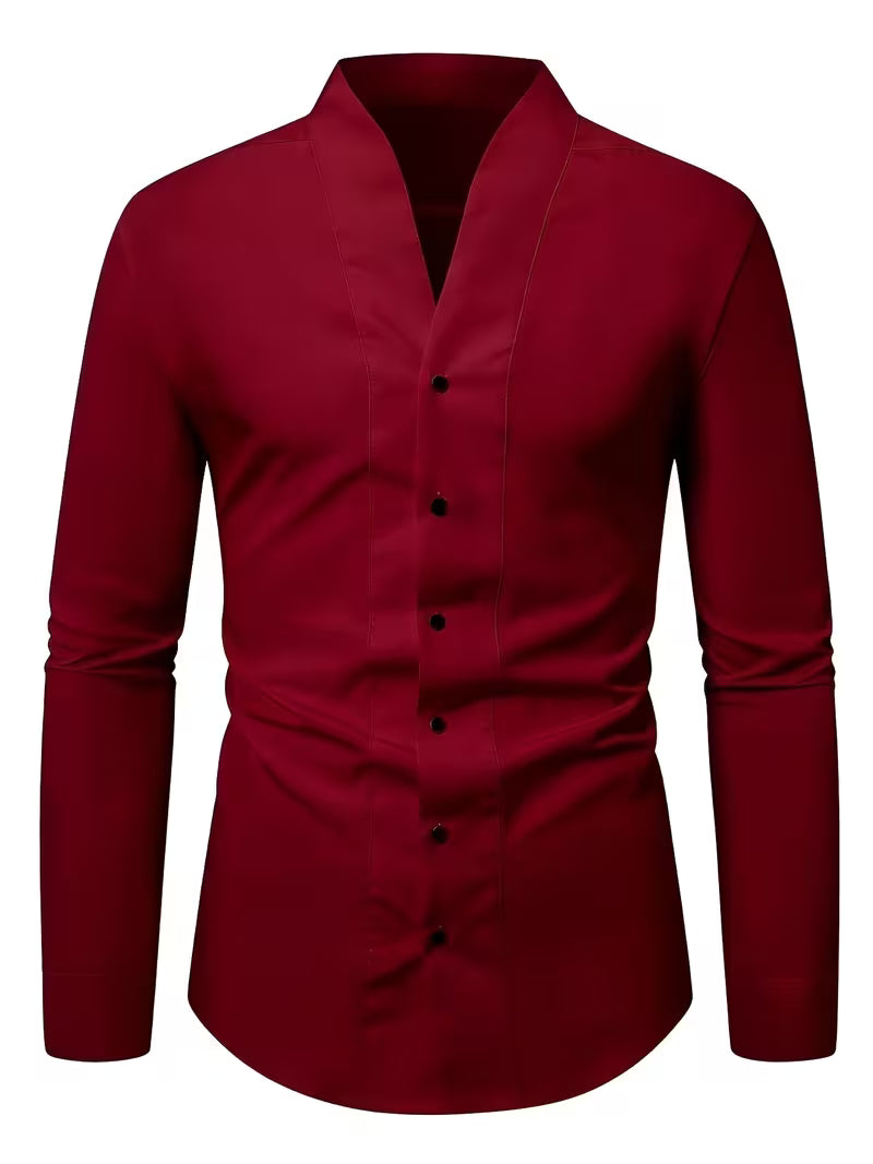 Abnar - Camisa de manga larga con botones